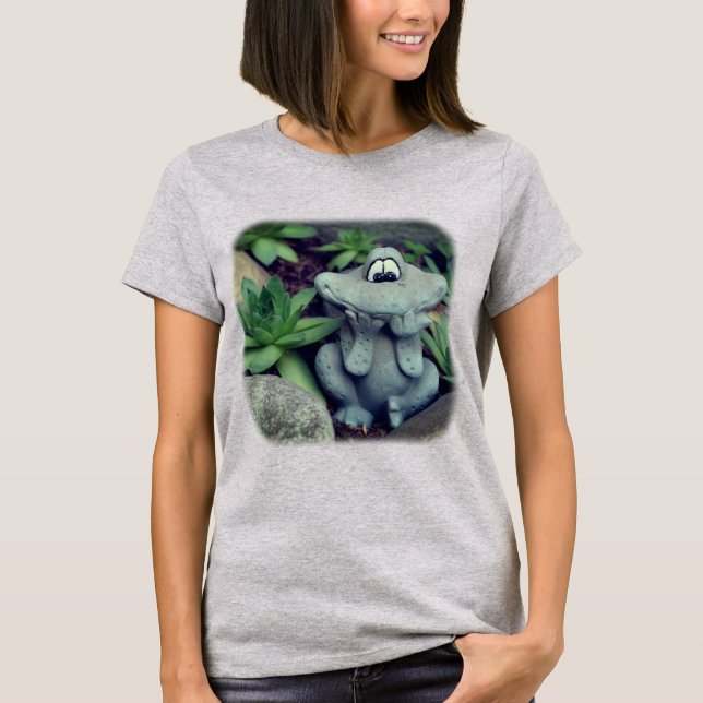 T-shirt Jolie Fleur Jardin Grenouille Nature (Devant)