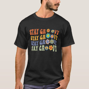 T-shirt Jolie Fleur Rester Super Hippie Retro les années 7