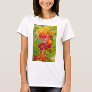 T-shirt Jolie florale colorée avec Milkweed Art Imprimer