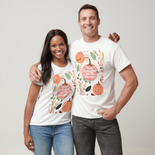T-shirt Jolie Folio & Citrouilles Rose Thanksgiving Party