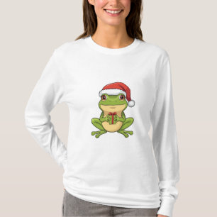 T-shirt Jolie grenouille de Noël avec un chapeau de Père N