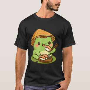 T-shirt Jolie Grenouille Mangeant des Sushi Anime Japonais