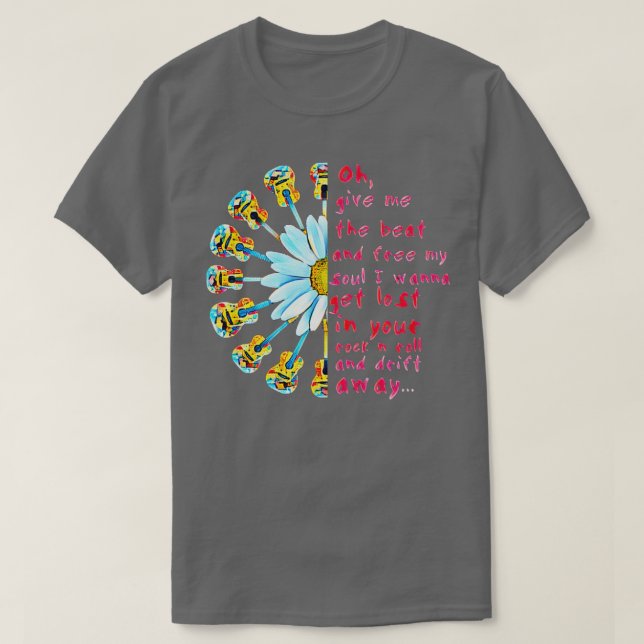 T-shirt Jolie hippie Dérivé rocher n rouleau fleur (Design devant)