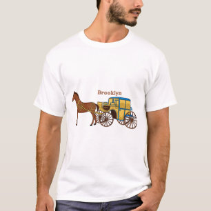 T-shirt Jolie illustration de cheval et de calèche royale