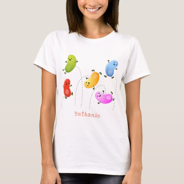 T-shirt Jolie jellybeans bondissant dessin animé (Devant)