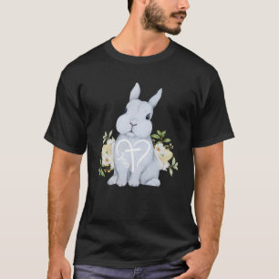 T-shirt Jolie Jésus Aime Lapin Lapin Fleurs de Printemps H