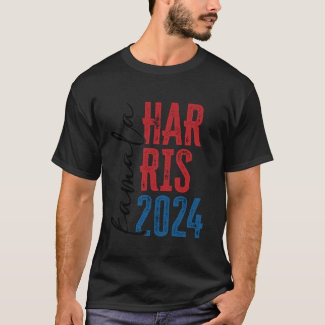 T-shirt Jolie Kamala Harris Shirt 2024 Grunge Script Femi (Devant)