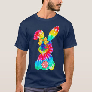 T-shirt Jolie lapin lapin Tie Dye Bow Cravate Pâques Fille