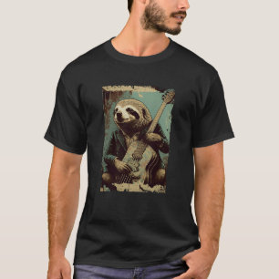 T-shirt Jolie machine à sous jouant de guitare rétro musiq