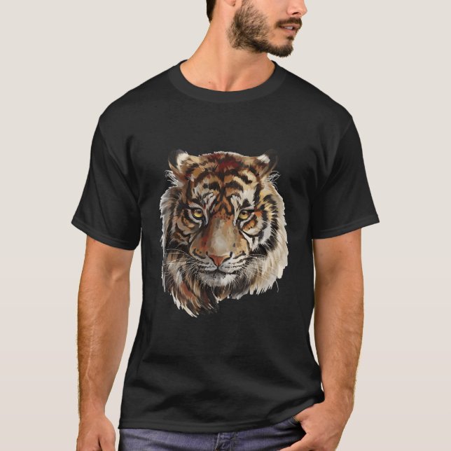 T-shirt Jolie main Tiger Peint Portrait (Devant)
