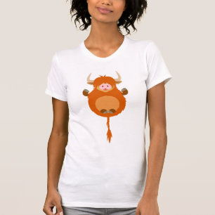 T-shirt Jolie Méditation Cartoon Highland Cow Femmes T-shi