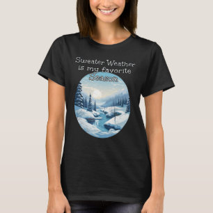 T-shirt Jolie nature sauvage hivernale Météo avec neige ar