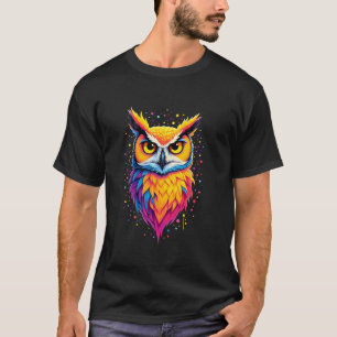 T-shirt Jolie œuvre d'art de hibou amateur de oiseaux noct