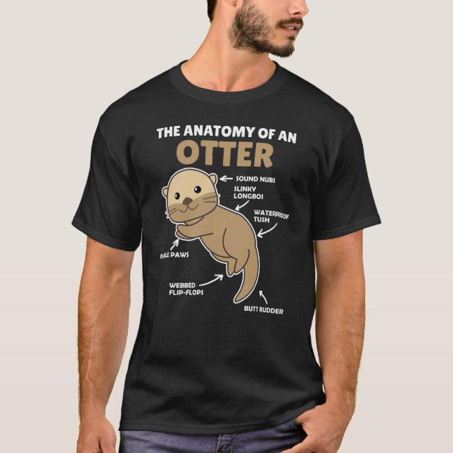 T-shirt Jolie Otter Explication Anatomie D'Une Otter (Devant)