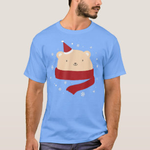 T-shirt Jolie Ours de Noël Neige d'hiver Nouvel An
