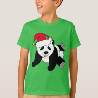 Jolie Ours de Panda Noël à Santa Hat Enfants Vert