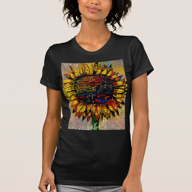 T-shirt Jolie peinture Abstraite de tournesol (Devant)