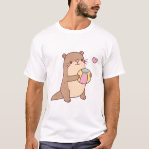 T-shirt Jolie Petite Otter Jouer Avec Beach Ball