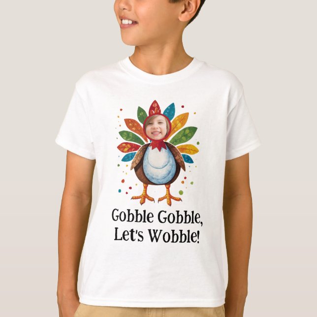 T-shirt Jolie Photo de Dinde de Thanksgiving aux Couleurs  (Devant)