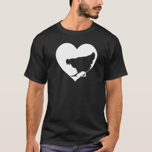 T-shirt Jolie poule qui aime les poulets Cool White Heart