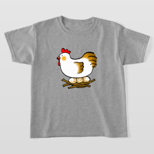 T-shirt Jolie poulette de dessin animé sur son nid avec de