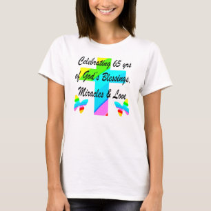 T-SHIRT JOLIE RAINBOW CROIX 65E ANNIVERSAIRE