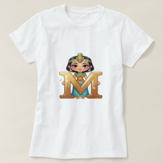 T-shirt Jolie Reine Égyptienne avec la Lettre M – Dessin A