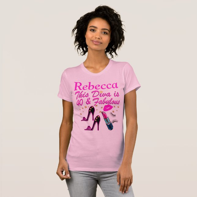 T-SHIRT JOLIE ROSE PERSONNALISÉ 40 ET FABULEUSE T SHIRT (Devant entier)