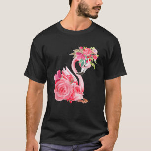 T-shirt Jolie rose rêve fille bébé flamingo avec des fleur