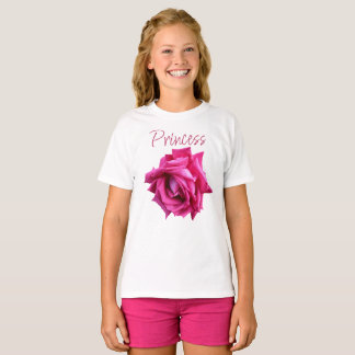 T-shirt Jolie rose rose rose floral girly Princesse fun