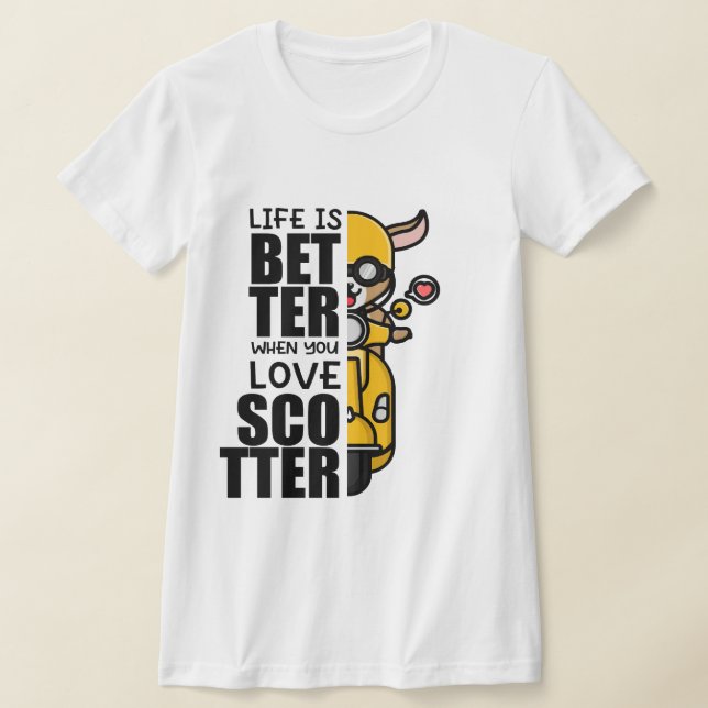 T-shirt Jolie Scooter conception chèvre (Poser)