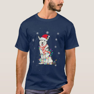 T-shirt Jolie Sibérie Husky Noël Dog Lights Noël