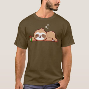 T-shirt Jolie Sloth Avec Coffee Cup Cartoon1