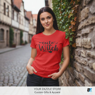 T-shirt Jolie sorcière rouge femmes Halloween