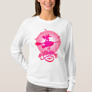T-shirt Jolie Sorcière Volant Broom contre Pleine lune