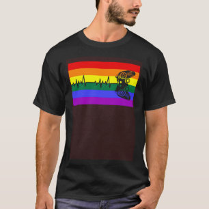 T-shirt Jolie tendance Gamer Love LGBTQ Gay pride Drapeau