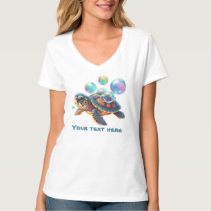 T-shirt Jolie tortue de mer ajouter du texte Plus Taille