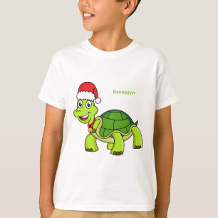 T-shirt Jolie tortue en chapeau de Père Noël