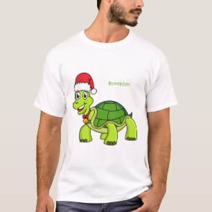 T-shirt Jolie tortue en chapeau de Père Noël