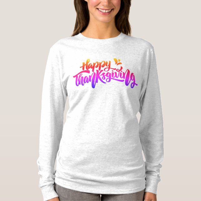 T-shirt Jolie typographie pour Thanksgiving (Devant)
