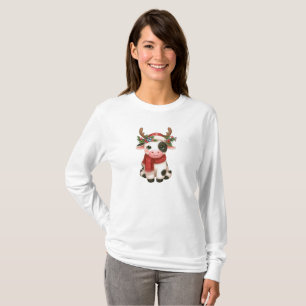 T-shirt Jolie vache de Noël mignonne