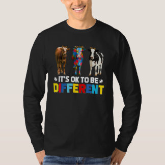 T-shirt Jolie vache Puzzle C'est OK d'être un autre Autism