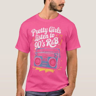 T-shirt Jolies Filles Écoutent 90'S Rb