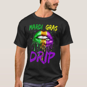 T-shirt Jolies lèvres dégoulinantes de Mardi Gras Dégouli