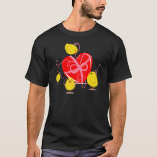 T-shirt Jolies Poules Ouvrent le Cœur Fille d'anniversaire