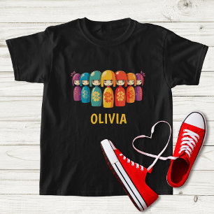 T-shirt Jolies poupées kokeshi japonaises 