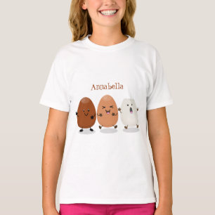 T-shirt Jolis œufs kawaii illustration de dessin animé drô
