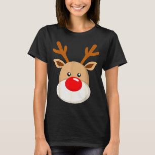T-shirt Jolis rennes Rudolph nez rouge Noël bois de cerf 