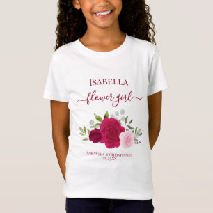 T-Shirt Jolis Roses Rose Magenta Fille Fleur Cadeau Mariag