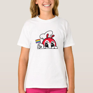 T-SHIRT JOLLIBEE PEEKING GAY PRIDE FLAG FILIPINO BACK PRIN